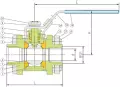 Кран шаровый муфтовый трёхсоставной нержавеющий (3PC), AISI316