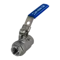 Кран шаровый муфтовый двусоставной с фиксатором нержавеющий (2PC), AISI304