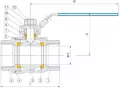 Кран шаровый муфтовый двусоставной с фиксатором нержавеющий (2PC), AISI304
